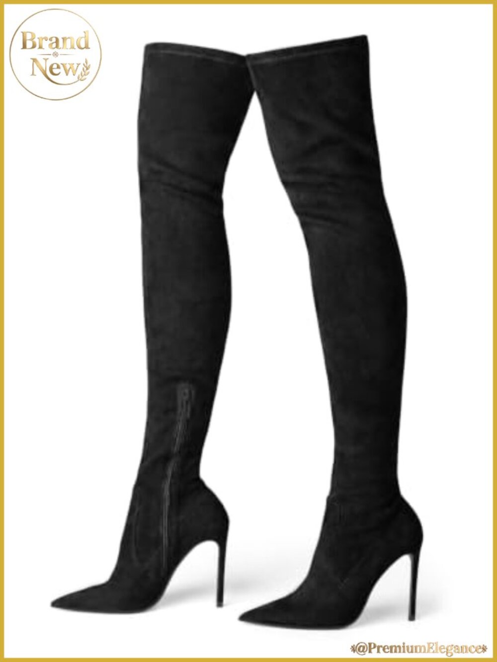 Faux Suede Over the Knee Boots Stiletto Heel Pointed Toe